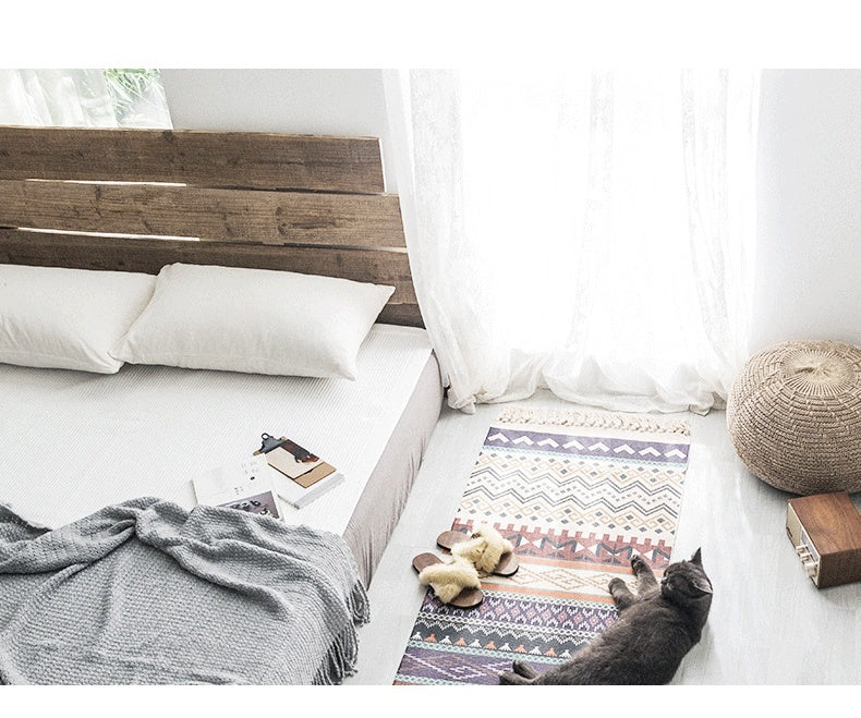 Imitation Cotton And Linen Tassel Woven Floor Mat Cushion