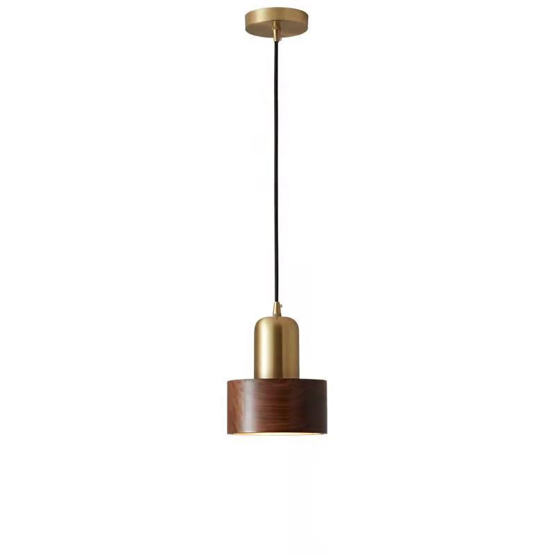 Vintage Brass Walnut Solid Wood Copper Lamps