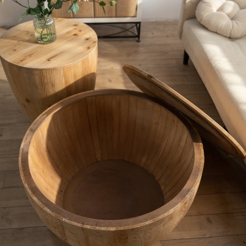 Vintage Bucket-Style Coffee Table Set