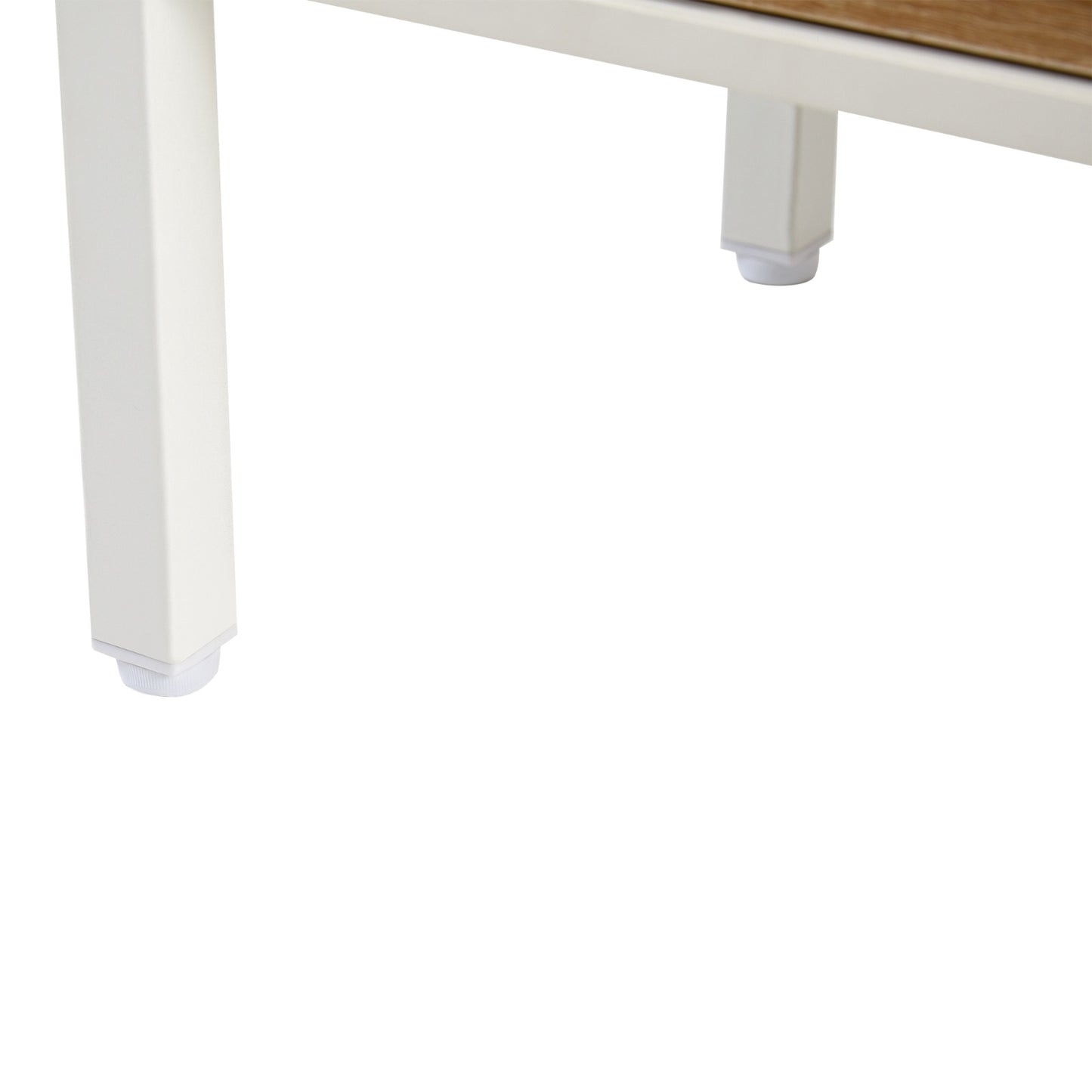 Rattan Coffee Table with Sliding Door and Metal Legs
