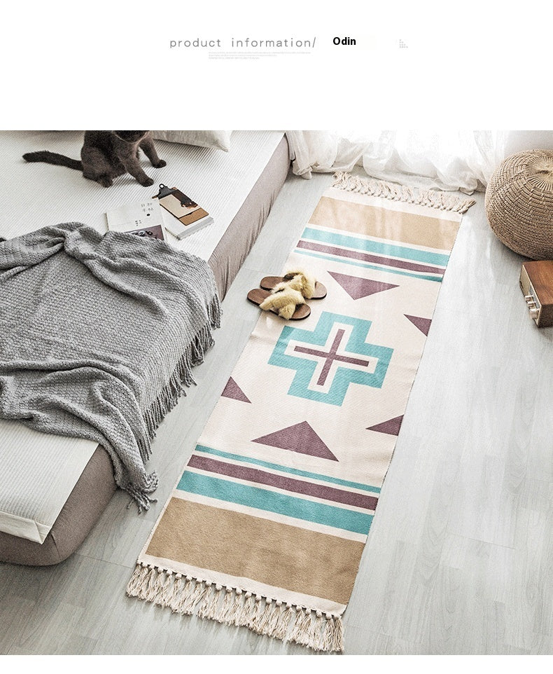 Imitation Cotton And Linen Tassel Woven Floor Mat Cushion