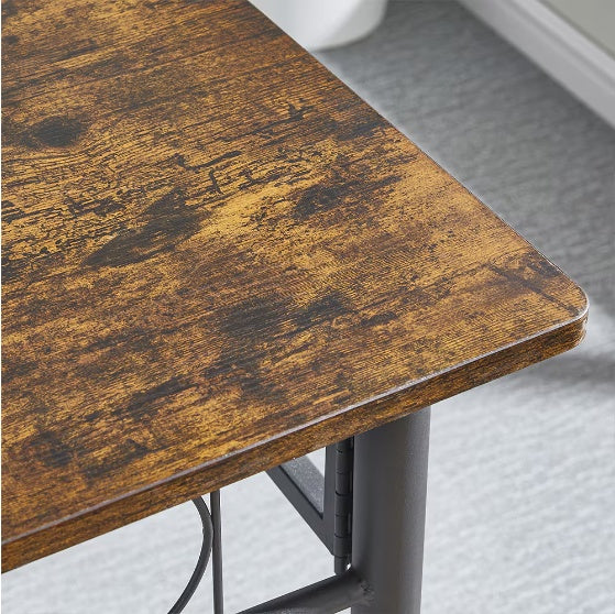 Foldable Square Wood & Metal Dining Table