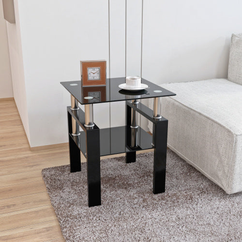 Modern Square Glass 1-Piece Coffee Table