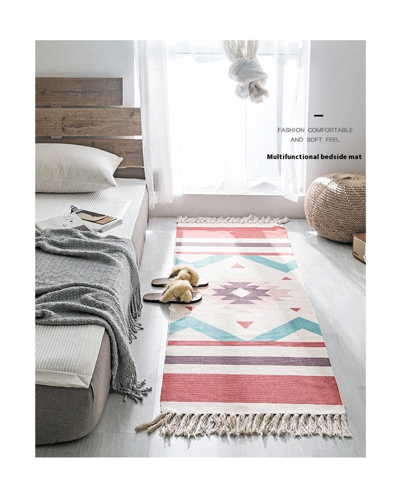 Imitation Cotton And Linen Tassel Woven Floor Mat Cushion