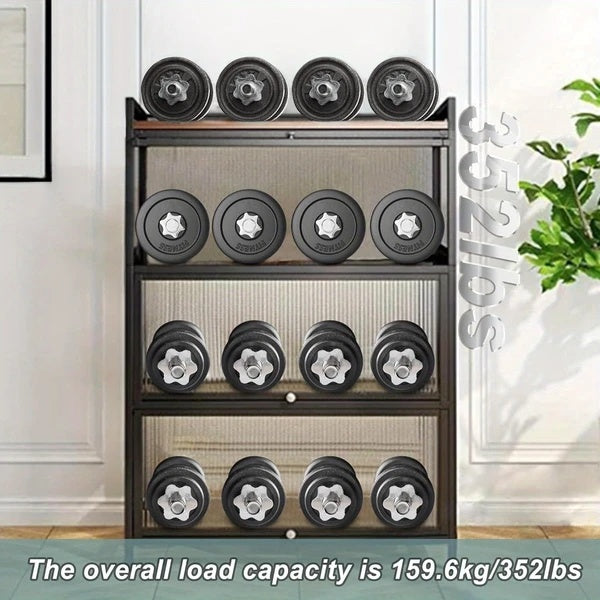 Kitchen Baker’s Rack – 4-Tier Microwave Stand & Storage Cabinet with Lockable Casters
