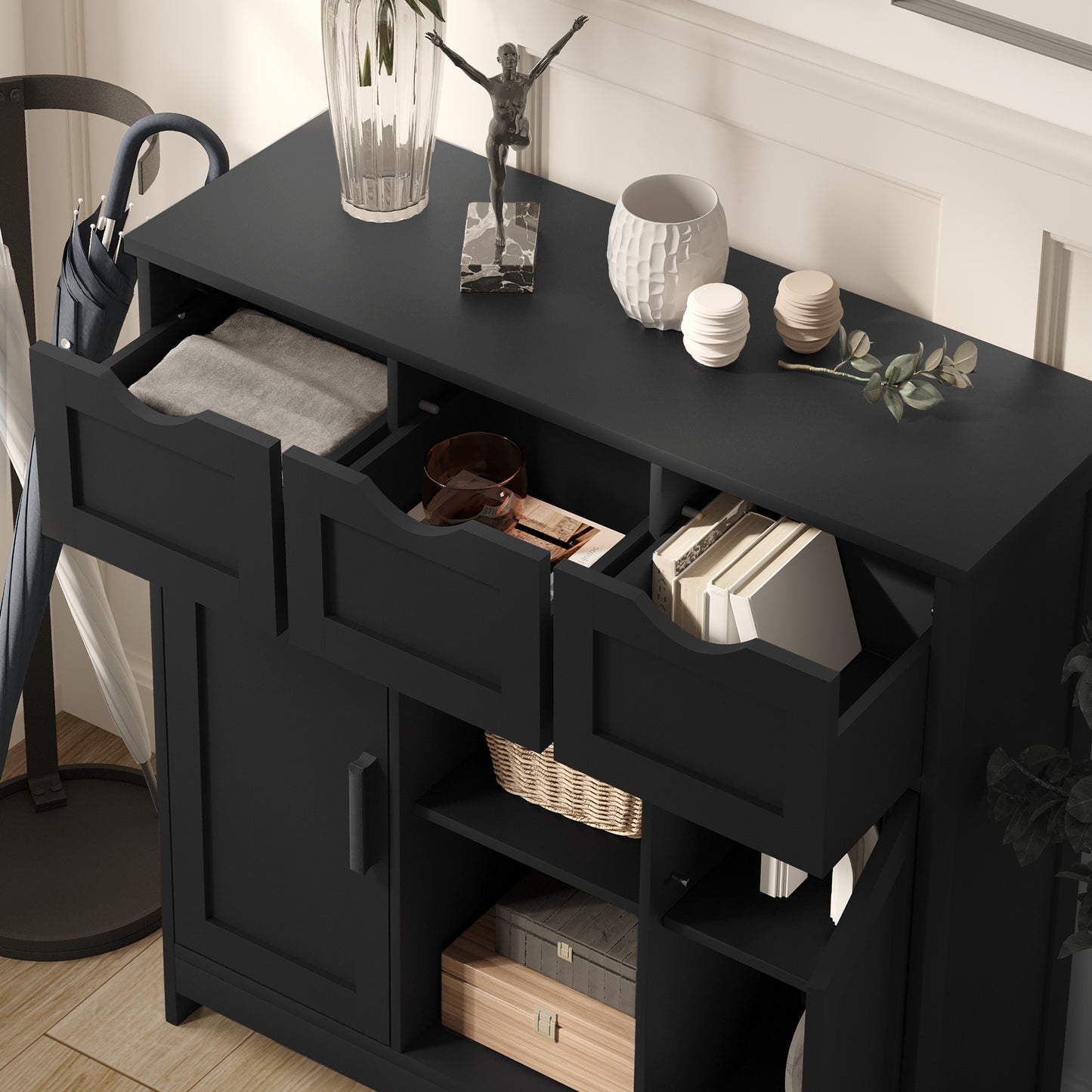 Multi-Use Storage Cabinet – Drawers & Shelves for Bedroom, Living Room, or Bath