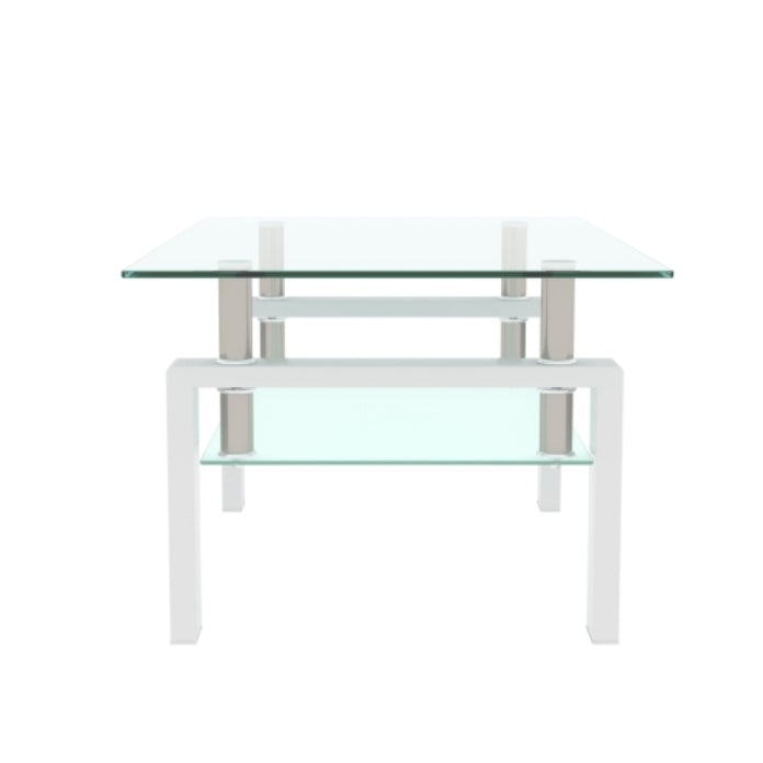White & Clear Modern Coffee Table