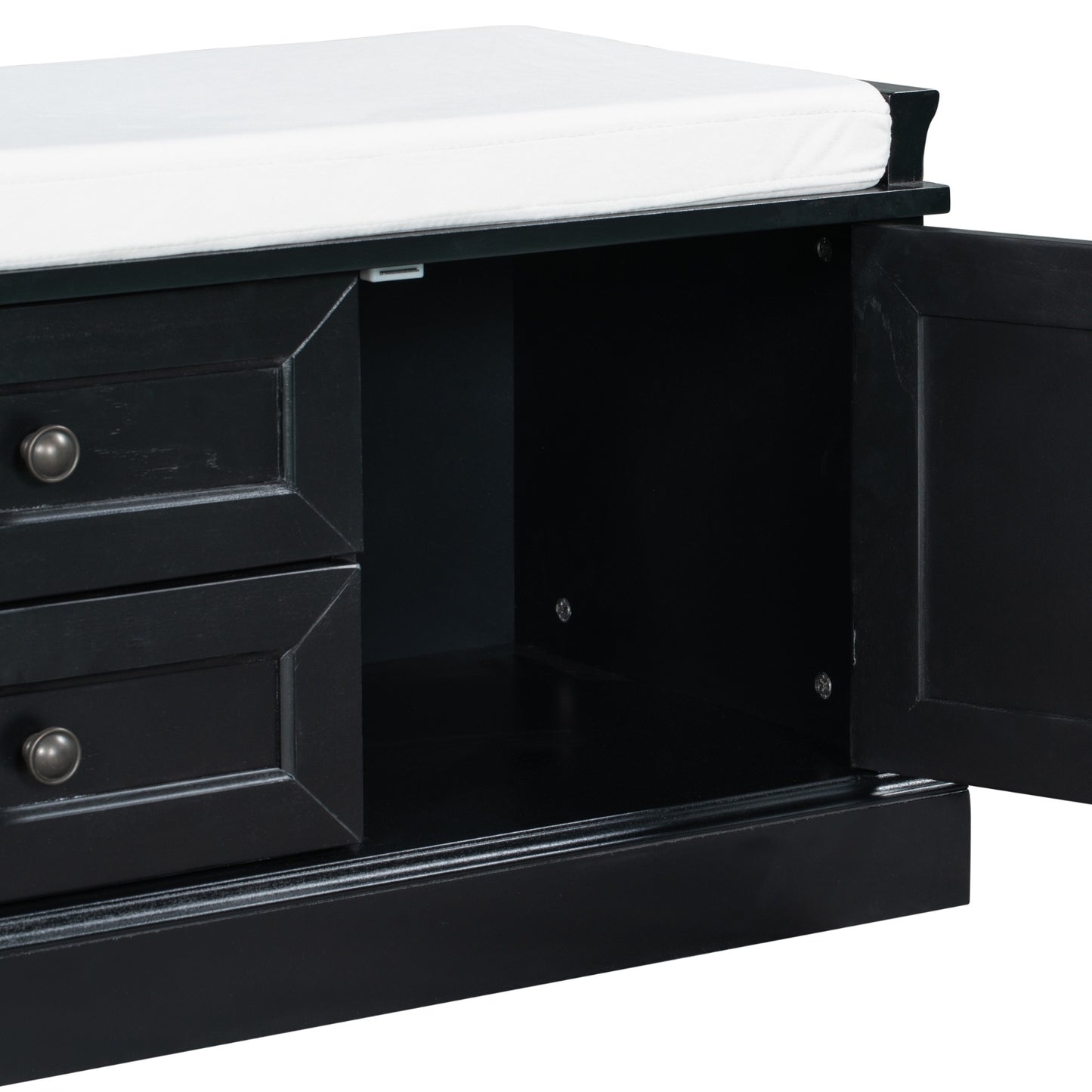 TREXM Storage Bench – Drawers, Cabinets & Removable Cushion for Living Room