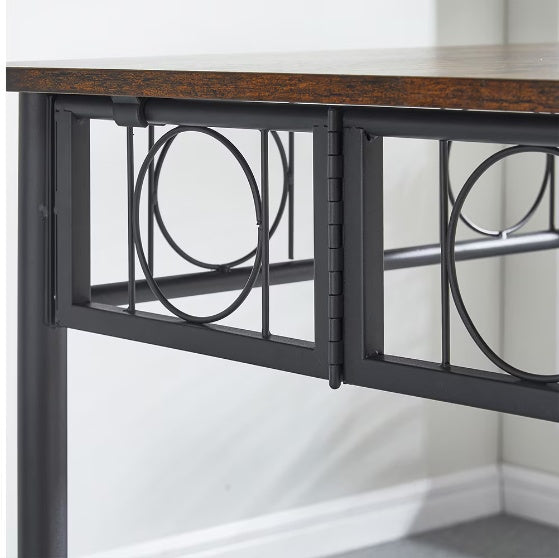 Foldable Square Wood & Metal Dining Table