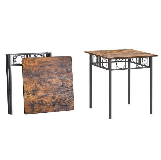 Foldable Square Wood & Metal Dining Table