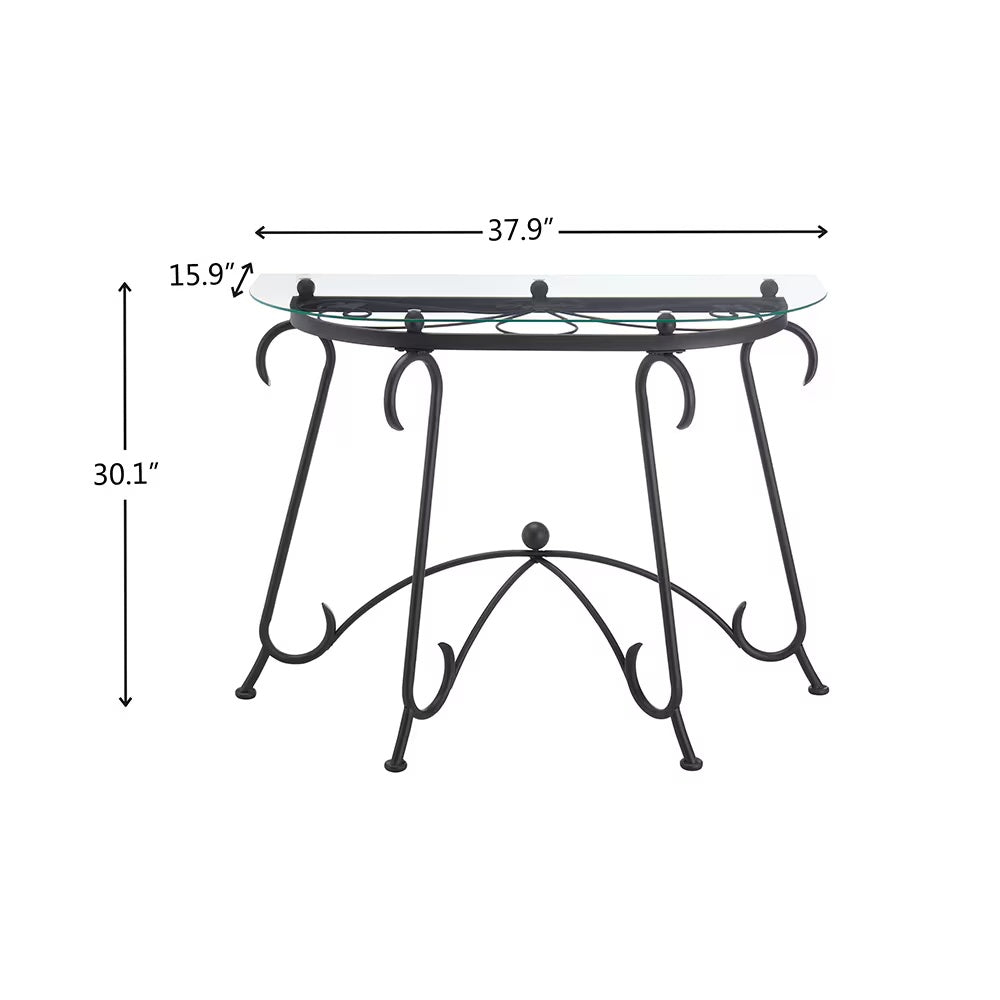 Console Table with Tempered Glass Top