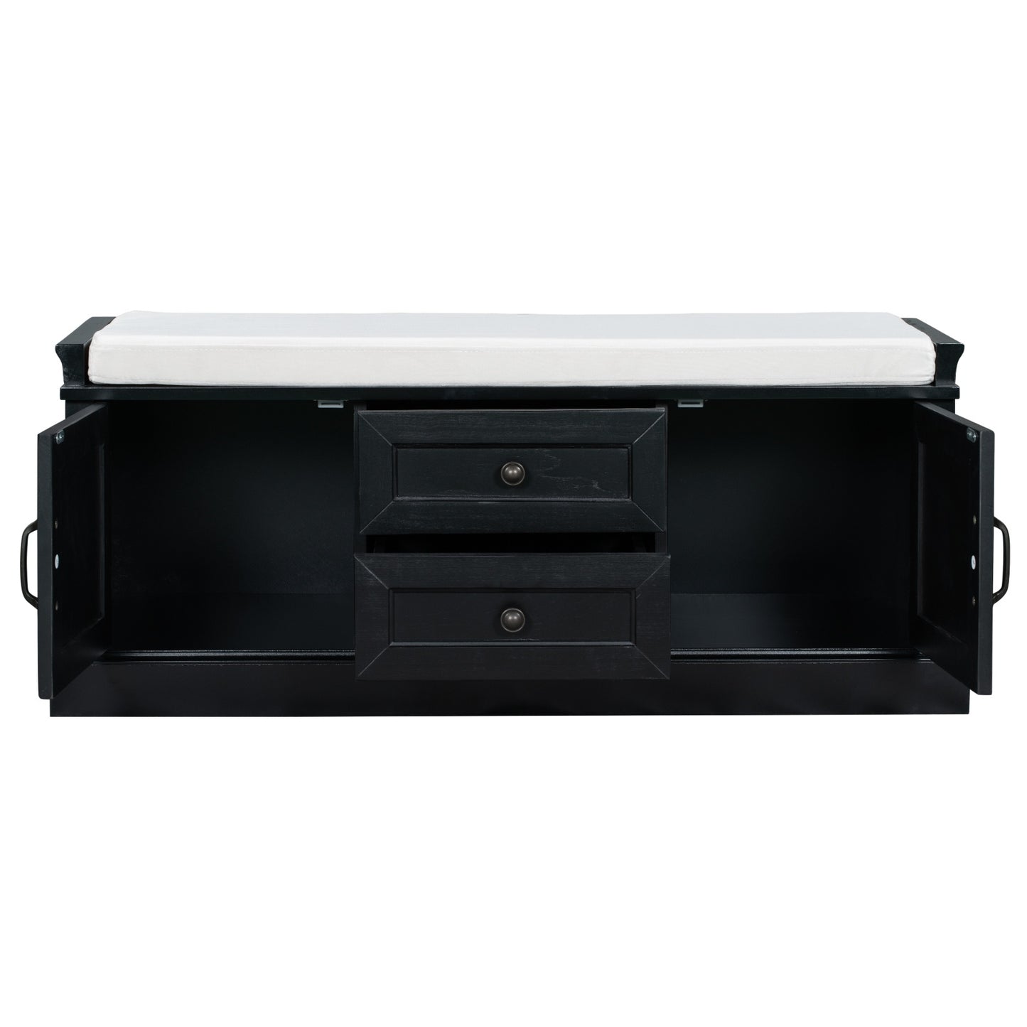 TREXM Storage Bench – Drawers, Cabinets & Removable Cushion for Living Room
