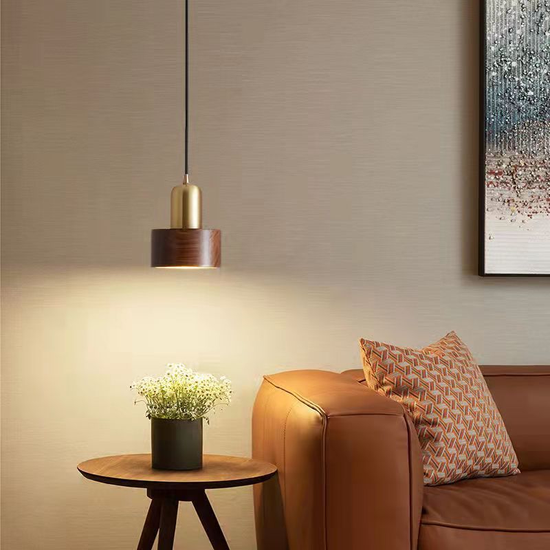 Vintage Brass Walnut Solid Wood Copper Lamps