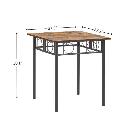 Foldable Square Wood & Metal Dining Table