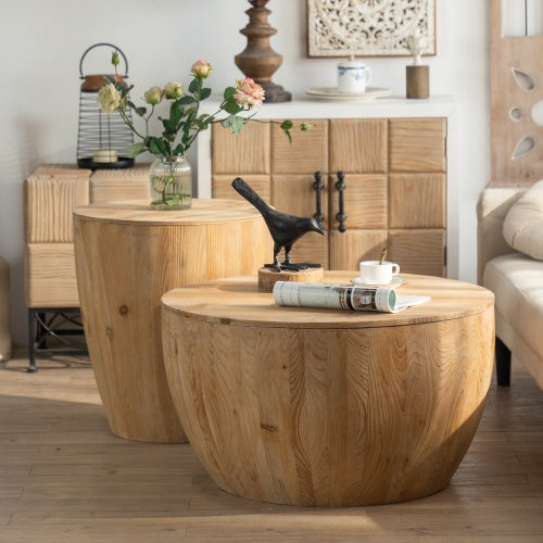 Vintage Bucket-Style Coffee Table Set