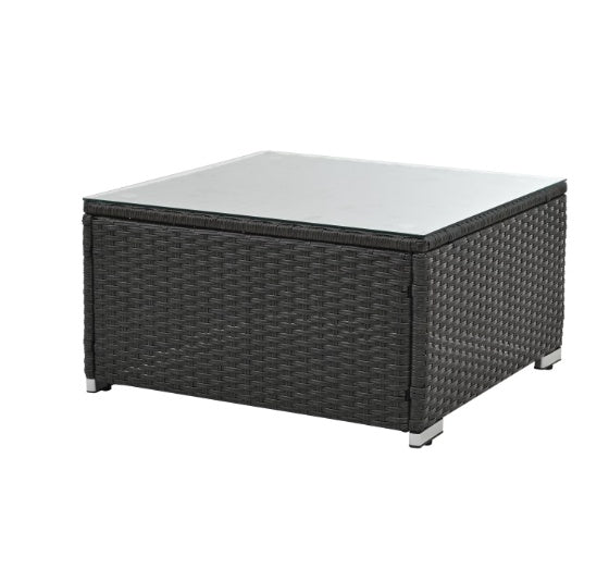 Rattan & Tempered Glass Coffee Table
