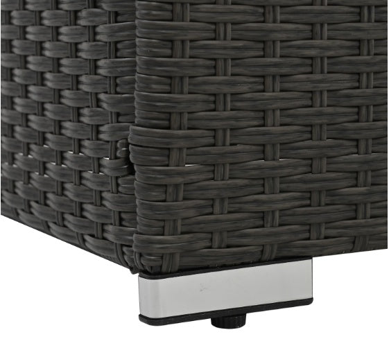 Rattan & Tempered Glass Coffee Table