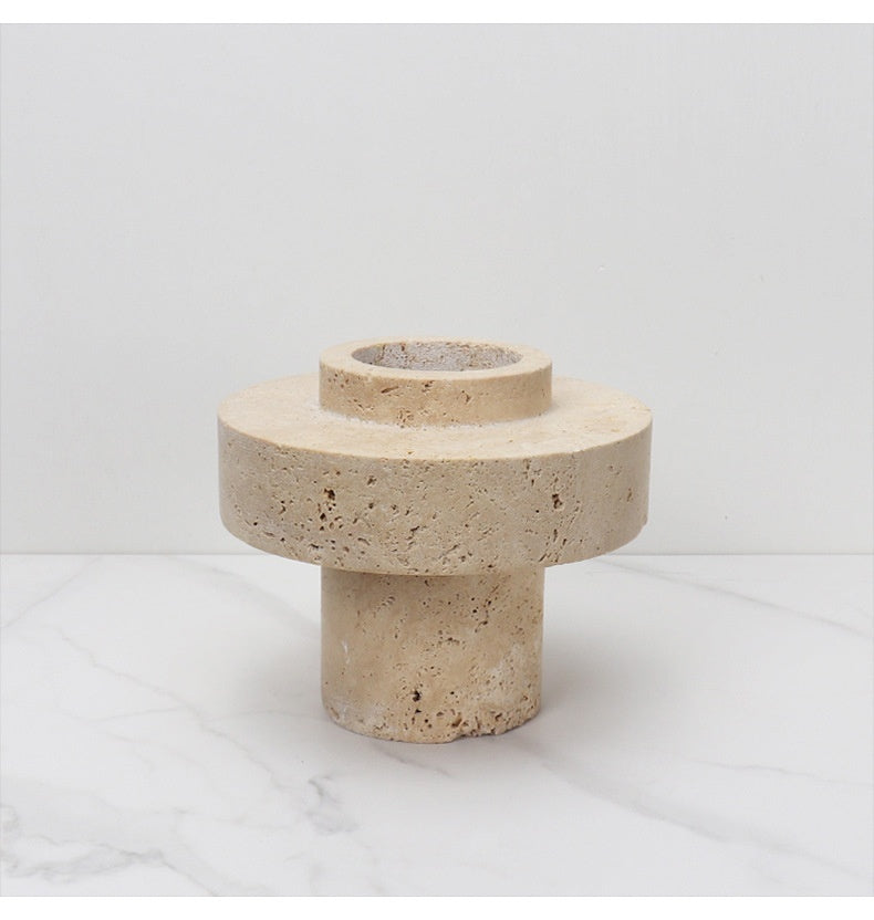 Natural Yellow Cave Stone Home Living Room Console Tables Soft Decoration Straight Vase