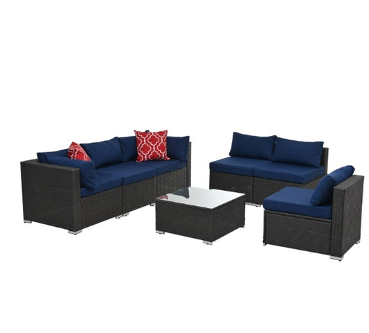 Rattan & Tempered Glass Coffee Table