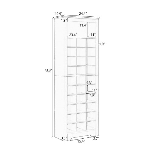 Modern Shoe Cabinet Console – 30-Pair Capacity