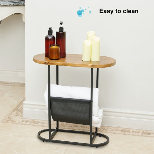 Acacia Oval Side Table – with Magazine Rack (Set of 2)