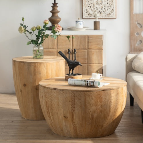 Vintage Bucket-Style Coffee Table Set
