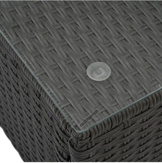 Rattan & Tempered Glass Coffee Table
