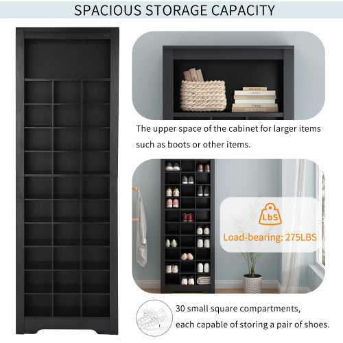Modern Shoe Cabinet Console – 30-Pair Capacity
