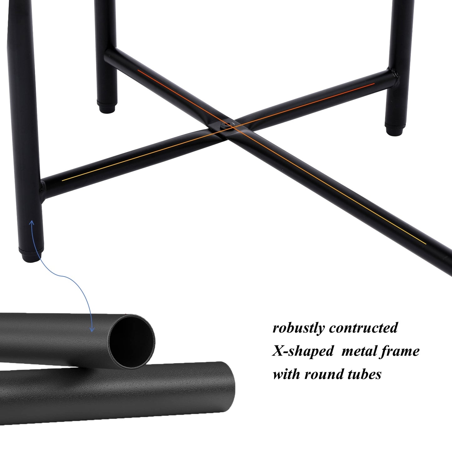 Round Coffee Table with 2-Tier Storage Tray - Black