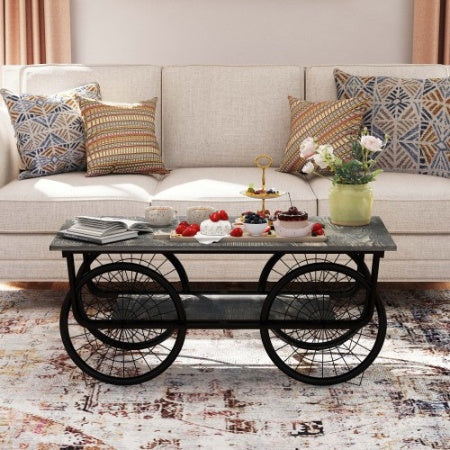 Retro Coffee Table with Sturdy Base