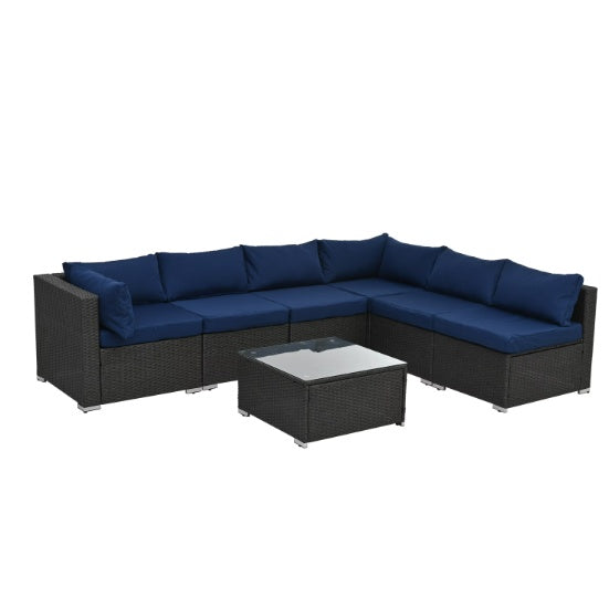 Rattan & Tempered Glass Coffee Table