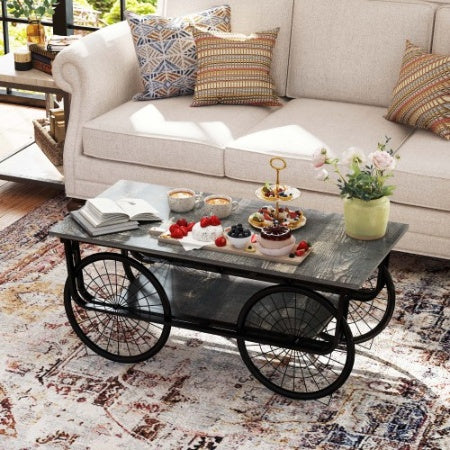 Retro Coffee Table with Sturdy Base