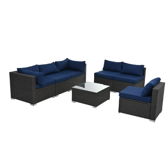 Rattan & Tempered Glass Coffee Table