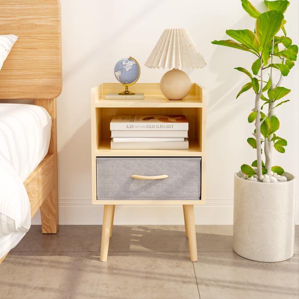 Bedside Table – With Foldable Fabric Drawers
