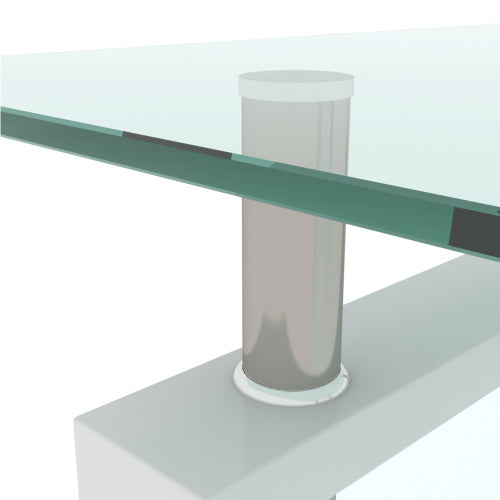 White & Clear Modern Coffee Table