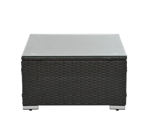 Rattan & Tempered Glass Coffee Table