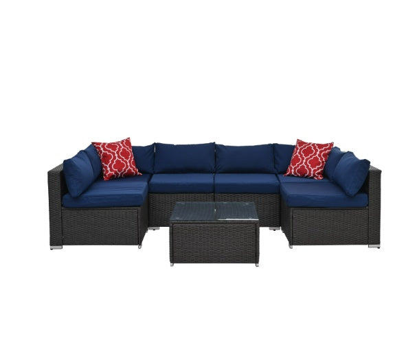 Rattan & Tempered Glass Coffee Table