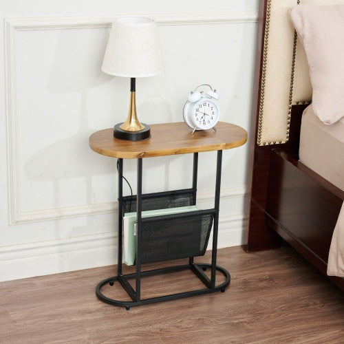 Acacia Oval Side Table – with Magazine Rack (Set of 2)