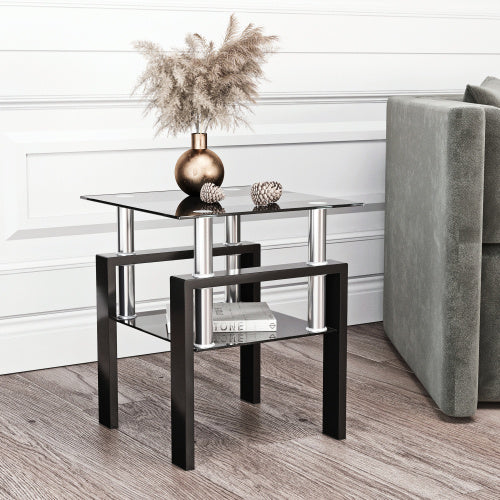Modern Square Glass 1-Piece Coffee Table
