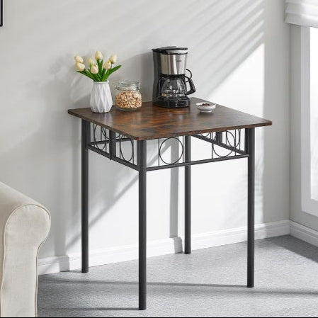 Foldable Square Wood & Metal Dining Table