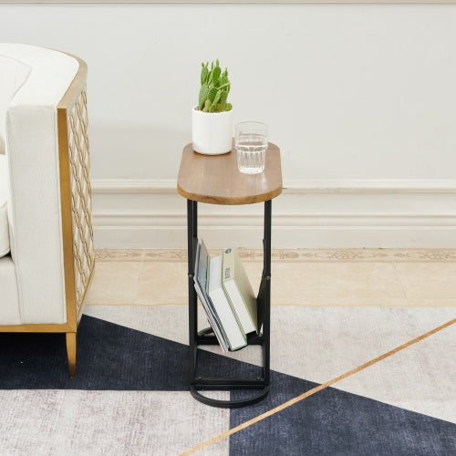 Acacia Oval Side Table – with Magazine Rack (Set of 2)