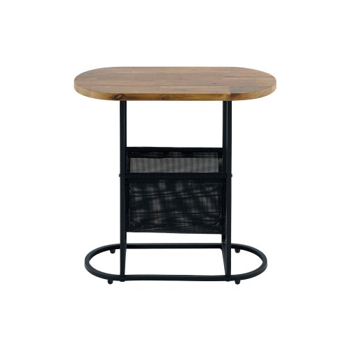 Acacia Oval Side Table – with Magazine Rack (Set of 2)